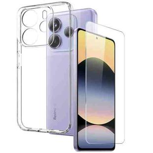 For Xiaomi Redmi Note 14 5G NORTHJO 2 in 1 TPU Phone Case Screen Protector Tempered Glass Film(Clear)