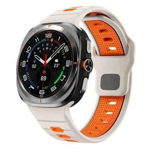 For Samsung Galaxy Watch Ultra 47mm Horizontal Stripes Reverse Buckle Silicone Watch Band(Starlight Orange)