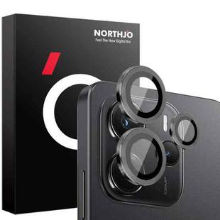 For Xiaomi Redmi Note 14 4G 163.25mm NORTHJO Camera Lens Protector CD Metal Ring Tempered Glass Film(Black)