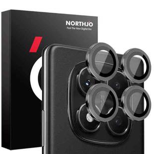 For Xiaomi Redmi Note 14 Pro 4G NORTHJO Camera Lens Protector CD Metal Ring Tempered Glass Film(Black)