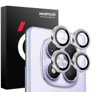 For Xiaomi Redmi Note 14 Pro 4G NORTHJO Camera Lens Protector CD Metal Ring Tempered Glass Film(Silver)