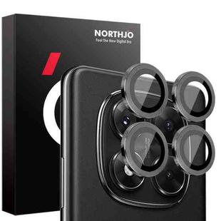 For Xiaomi Redmi Note 14 Pro 5G NORTHJO Camera Lens Protector CD Metal Ring Tempered Glass Film(Black)