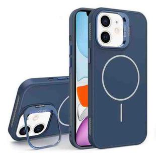 For iPhone 11 Organic Silicone Lens Holder MagSafe Phone Case(Blue)
