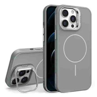For iPhone 12 Pro Organic Silicone Lens Holder MagSafe Phone Case(Grey)