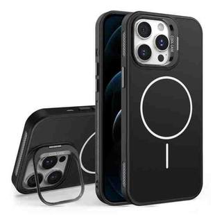 For iPhone 12 Pro Organic Silicone Lens Holder MagSafe Phone Case(Black)