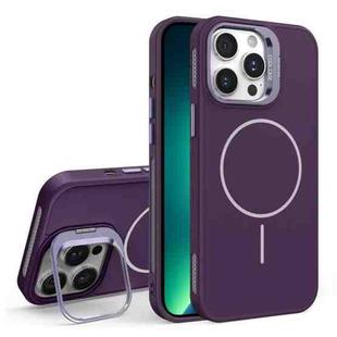 For iPhone 13 Pro Max Organic Silicone Lens Holder MagSafe Phone Case(Purple)