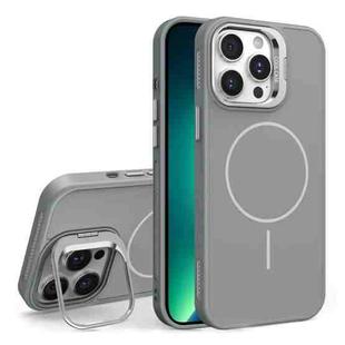 For iPhone 13 Pro Max Organic Silicone Lens Holder MagSafe Phone Case(Grey)