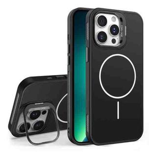 For iPhone 13 Pro Max Organic Silicone Lens Holder MagSafe Phone Case(Black)