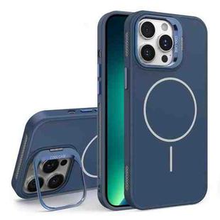 For iPhone 13 Pro Max Organic Silicone Lens Holder MagSafe Phone Case(Blue)