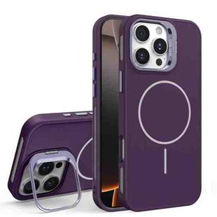 For iPhone 16 Pro Organic Silicone Lens Holder MagSafe Phone Case(Purple)