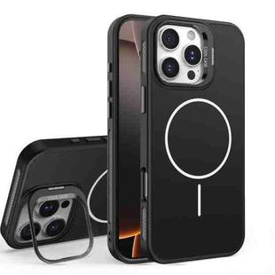 For iPhone 16 Pro Organic Silicone Lens Holder MagSafe Phone Case(Black)