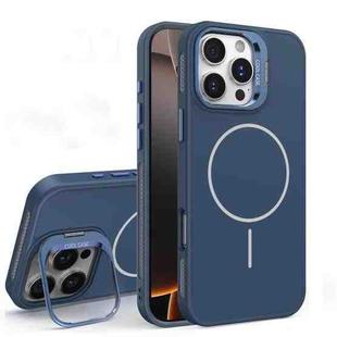 For iPhone 16 Pro Organic Silicone Lens Holder MagSafe Phone Case(Blue)