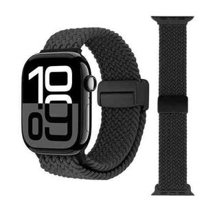 For Apple Watch 42mm / 41mm / 40mm / 38mm Magnetic Buckle Loop Woven Watch Band(Black)