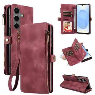 For Samsung Galaxy S25 5G Fantasy Multifunctional Zipper Wallet Leather Phone Case(Red)