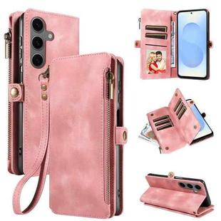 For Samsung Galaxy S25 5G Fantasy Multifunctional Zipper Wallet Leather Phone Case(Pink)