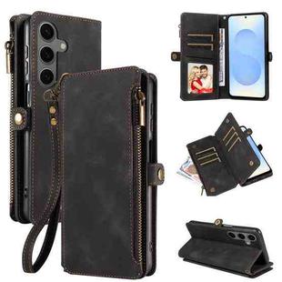 For Samsung Galaxy S25+ 5G Fantasy Multifunctional Zipper Wallet Leather Phone Case(Black)