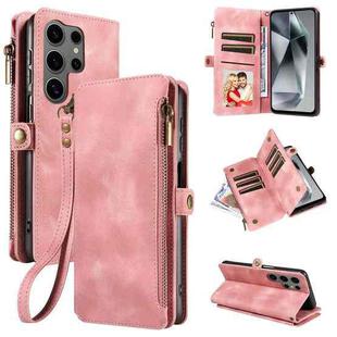 For Samsung Galaxy S25 Ultra 5G Fantasy Multifunctional Zipper Wallet Leather Phone Case(Pink)