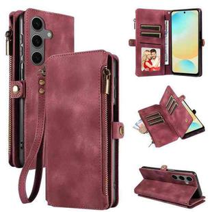 For Samsung Galaxy S24 FE 5G Fantasy Multifunctional Zipper Wallet Leather Phone Case(Red)