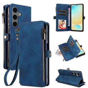 For Samsung Galaxy S24 FE 5G Fantasy Multifunctional Zipper Wallet Leather Phone Case(Blue)
