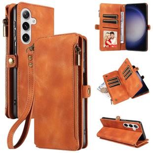 For Samsung Galaxy S24 5G Fantasy Multifunctional Zipper Wallet Leather Phone Case(Brown)