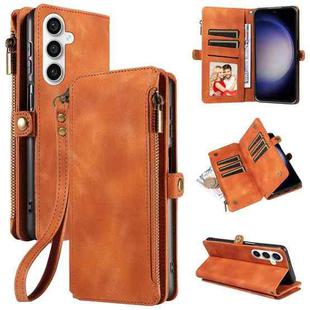 For Samsung Galaxy S23 FE 5G Fantasy Multifunctional Zipper Wallet Leather Phone Case(Brown)