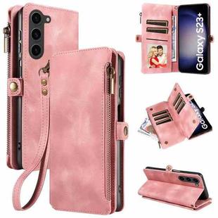 For Samsung Galaxy S23+ 5G Fantasy Multifunctional Zipper Wallet Leather Phone Case(Pink)