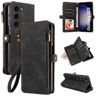 For Samsung Galaxy S23 5G Fantasy Multifunctional Zipper Wallet Leather Phone Case(Black)