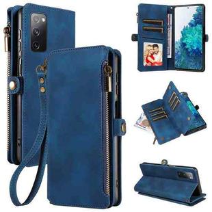 For Samsung Galaxy S20 FE Fantasy Multifunctional Zipper Wallet Leather Phone Case(Blue)