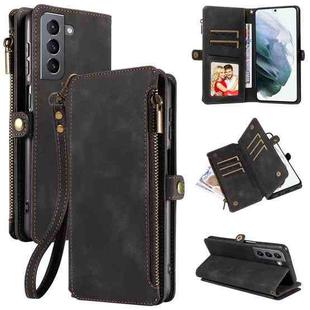 For Samsung Galaxy S21 5G Fantasy Multifunctional Zipper Wallet Leather Phone Case(Black)
