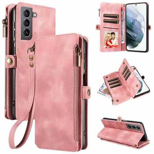 For Samsung Galaxy S21 5G Fantasy Multifunctional Zipper Wallet Leather Phone Case(Pink)