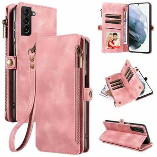 For Samsung Galaxy S21+ 5G Fantasy Multifunctional Zipper Wallet Leather Phone Case(Pink)