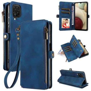 For Samsung Galaxy A12 Fantasy Multifunctional Zipper Wallet Leather Phone Case(Blue)