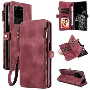 For Samsung Galaxy S20 Ultra Fantasy Multifunctional Zipper Wallet Leather Phone Case(Red)
