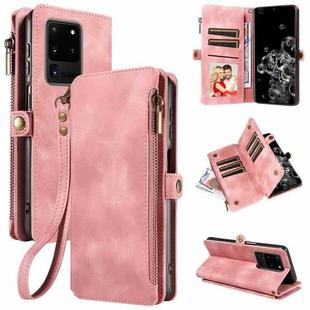 For Samsung Galaxy S20 Ultra Fantasy Multifunctional Zipper Wallet Leather Phone Case(Pink)