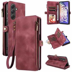 For Samsung Galaxy A54 Fantasy Multifunctional Zipper Wallet Leather Phone Case(Red)
