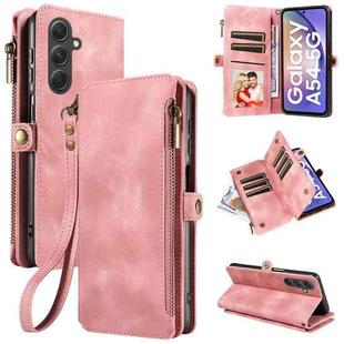 For Samsung Galaxy A54 Fantasy Multifunctional Zipper Wallet Leather Phone Case(Pink)