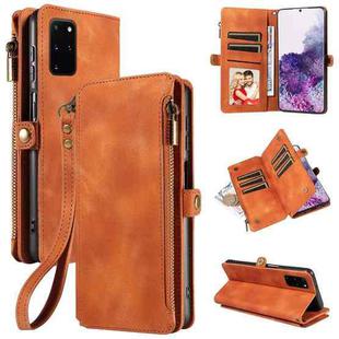 For Samsung Galaxy S20+ Fantasy Multifunctional Zipper Wallet Leather Phone Case(Brown)