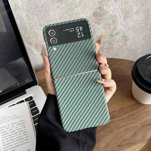For Samsung Galaxy Z Flip3 Carbon Fiber PC MagSafe Phone Case(Green)