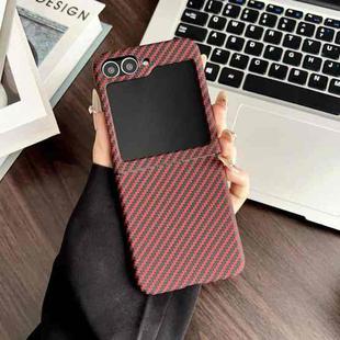 For Samsung Galaxy Z Flip6 5G Carbon Fiber PC MagSafe Phone Case(Red)