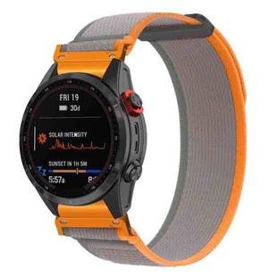 For Gamin 22mm Titanite Quick Release Loop Nylon Watch Band(Orange Gray+Orange)