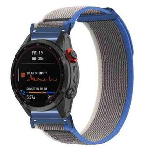 For Gamin 26mm Titanite Quick Release Loop Nylon Watch Band(Blue Gray+Blue)