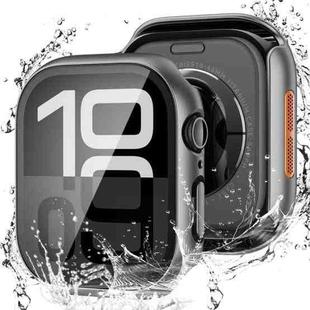 For Apple Watch SE / Series 44mm Tempered Film Integrated PC Watch Protective Case(Original Machine Black)