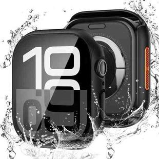 For Apple Watch Series 41mm Tempered Film Integrated PC Watch Protective Case(Black)
