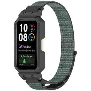 For Huawei Band 10 / 10 NFC / 9 / 9 NFC Watch Frame Integrated Nylon Loop Watch Band(Gray+Black)