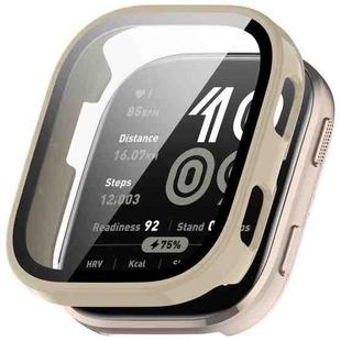For Amazfit Bip 6 Tempered Film Integrated PC Watch Protective Case(Glossy  Ivory White)