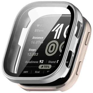 For Amazfit Bip 6 Tempered Film Integrated PC Watch Protective Case(Frosted Silver)