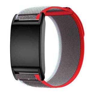 For WHOOP 4.0 Nylon Loop Watch Band(Red Gray)
