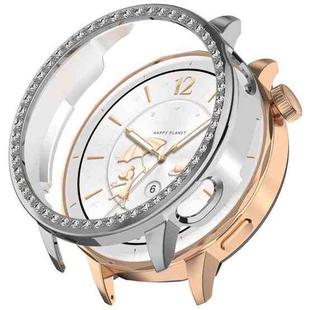 For OPPO Watch X2 Mini Single Row Diamond Half Coverage Hollow PC Watch Protective Case(Silver)