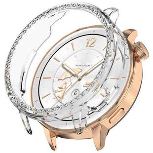 For OPPO Watch X2 Mini Single Row Diamond Half Coverage Hollow PC Watch Protective Case(Transparent)