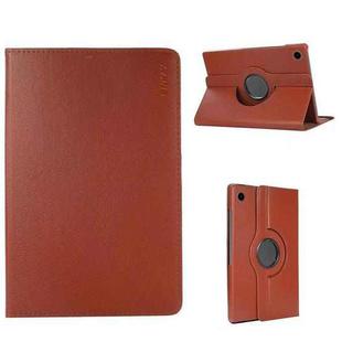 For Samsung Galaxy Tab A9+ 11.0 ENKAY 360 Degree Rotation Litchi Leather Smart Tablet Case(Brown)